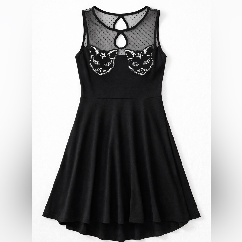 Banned Apparel Goth Witchy Pentagram Kitty Dress 🖤